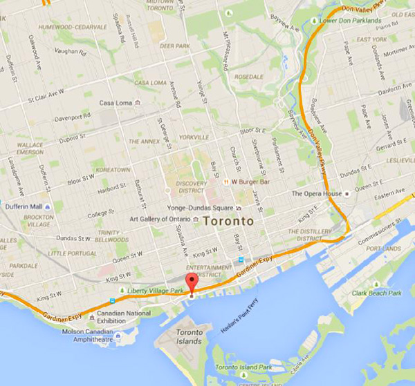 Map of 478 Queens Quay West, Toronto